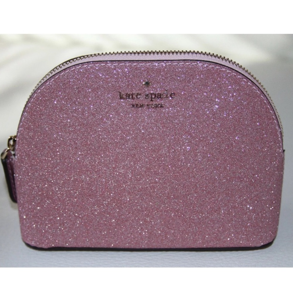 kate spade Pink Glitter Dome Cosmetic Pouch